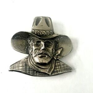 Silver Cowboy Hat Brooch